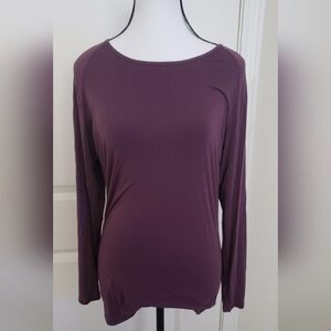 Lululemon Burgundy Long Sleeve Open Back Top